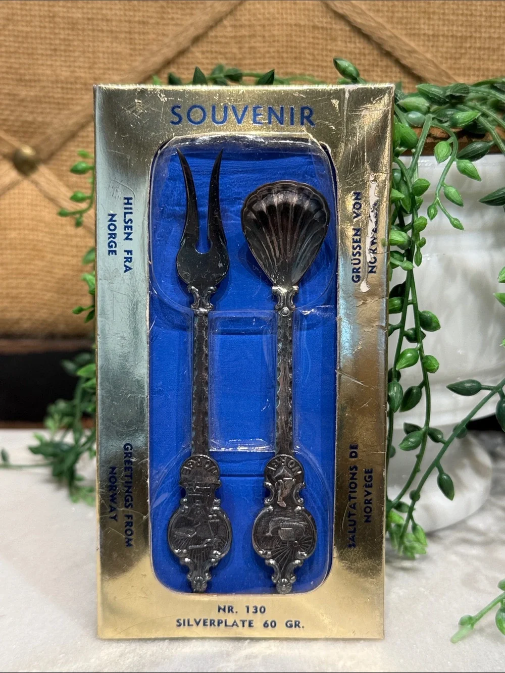 Vintage Norwegian Souvenir Fork and Spoon